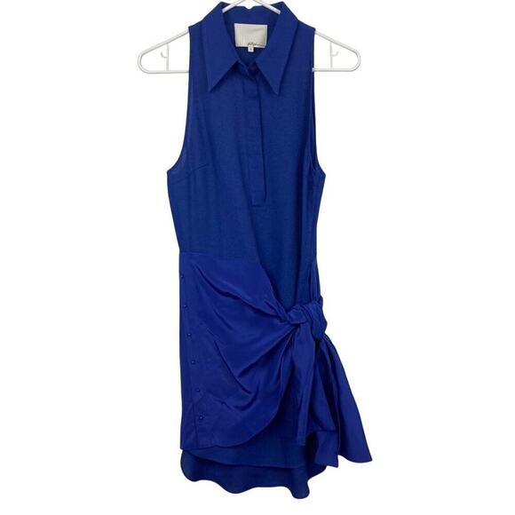 3.1 PHILLIP LIM Crepe Shirt Dress with Silk Front Wrap - Size 2 - Picture 3 of 15